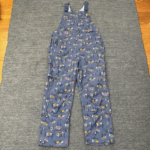 Duluth Trading Overalls Women Large Gardening Bib Gnomes Chickens Double Knee - Picture 1 of 14